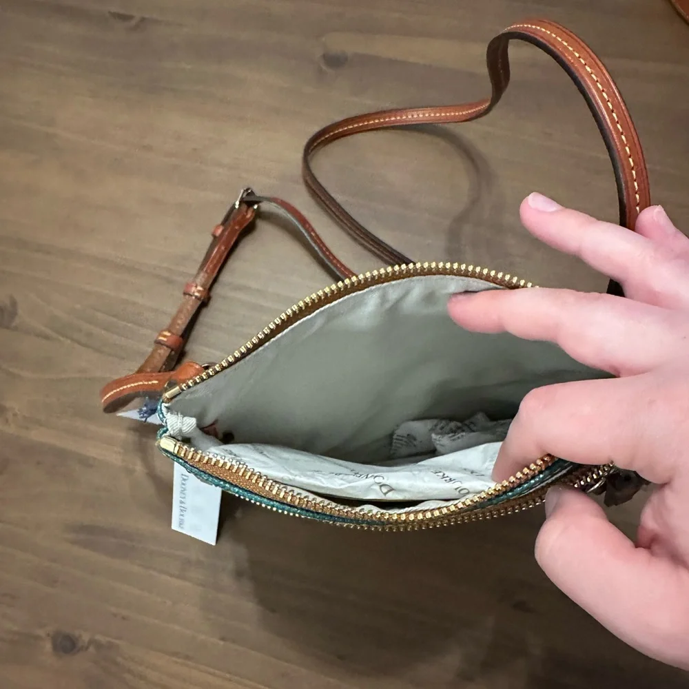 Dooney & Bourke Green and Brown Crossbody Bag - Picture 7 of 8